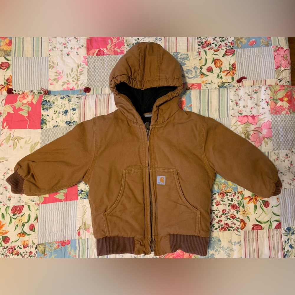 Carhartt Baby Active Jac Flannel Quilt Lined Jacket Coat 24M